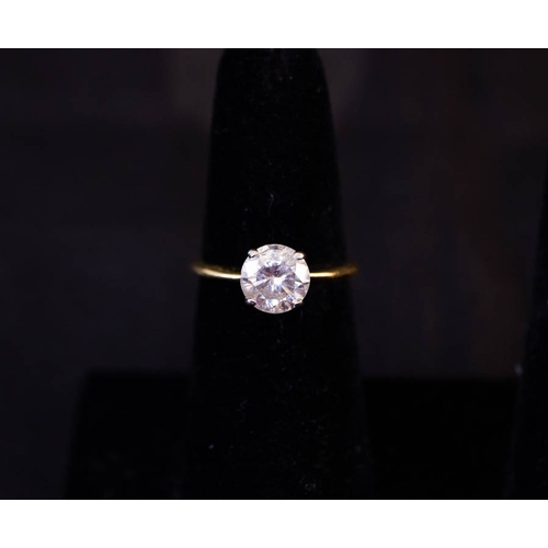 18CT SOLITAIRE RING WITH ROUND BRILLIANT CUT DIAMOND IN 4 PRONG SETTING - 1.71CT DIAMOND VSI 2 CLARITY, H/I COLOUR