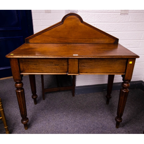 46 - VICTORIAN MAHOGANY SIDE TABLE WITH DRAWER 106W X 49D X 110H CM