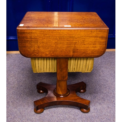 51 - VICTORIAN MAHOGANY SEWING TABLE 40 X 504 X 69CM HIGH