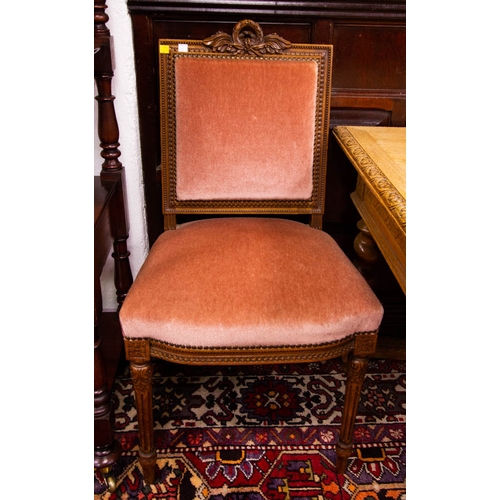 55 - PAIR OF FRENCH STYLE CARVED BACK OCCASIONAL  CHAIRS