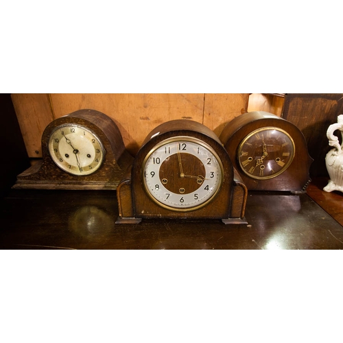 593 - 3 MID CENTURY MANTLE CLOCKS AF WW