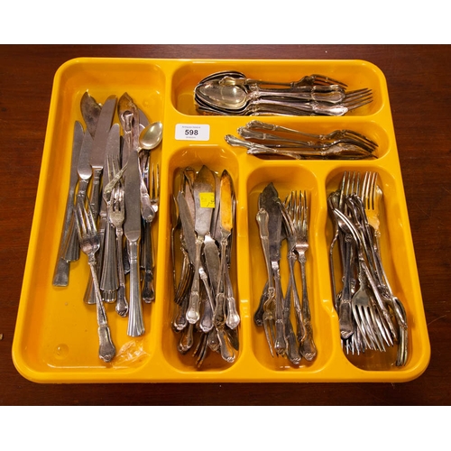 598 - LOT OF SILVER PLATED CUTLERY