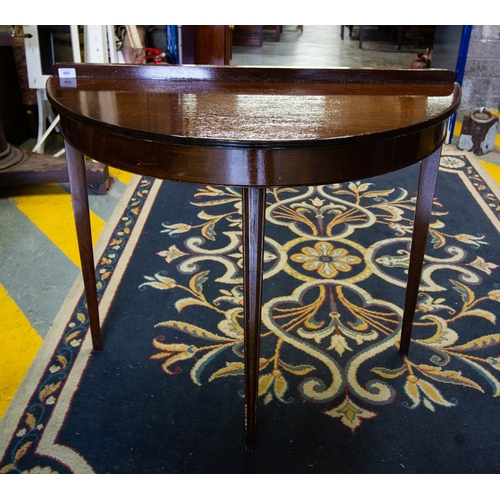 605 - MAHOGANY HALF MOON TABLE