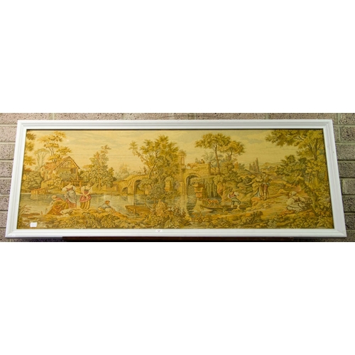 615 - PAIR OF FRAMED TAPESTRIES 197 X 78H CM