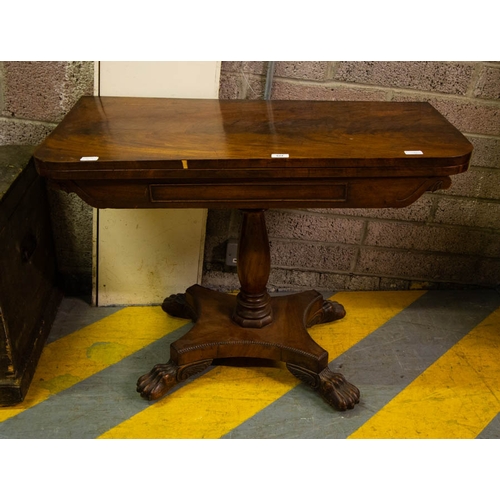 624 - WILLIAM IV MAHOGANY FOLD OVER TEA TABLE AF