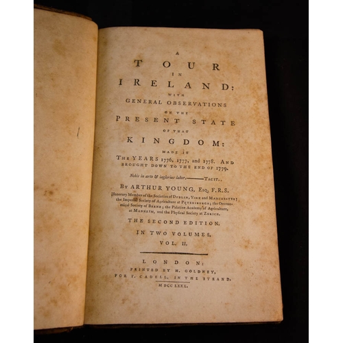 644 - A TOUR IN IRELAND WITH GENERAL OBSERVATION ON THE PRESENT STATE. 2 VOLUMES. BY ARTHUR YOUNG. 2ND EDI... 