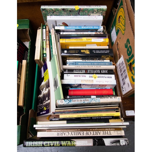 665 - 4 BOXES OF ASSORTED BOOKS OF IRISH INTEREST FROM THE FURLONG ESTATE