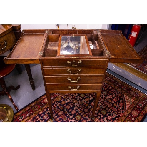 67 - EDWARDIAN MAHOGANY FITTED SHIPS DRESSING TABLE 50 X 50 X 92H CM