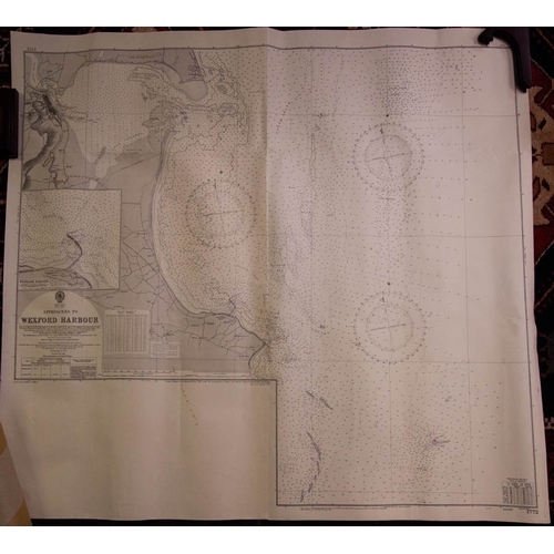 680 - WEXFORD HARBOUR MAP FROM THE  ORIGINAL 1883. REPRINTED 1962 - FROM THE FURLONG ESTATE