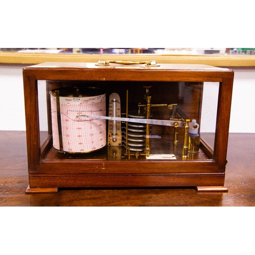 69 - MAHOGANY CASE BAROGRAPH. SHELMAN MC MEILL, BELFAST