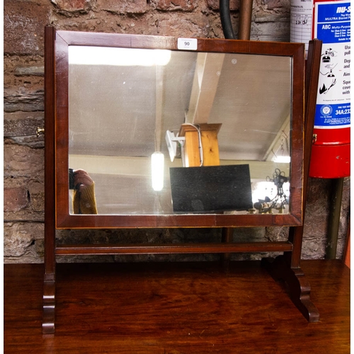 90 - EDWARDIAN MAHOGANY TOILET MIRROR - AF. 55CM X 55CM HIGH