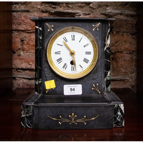 94 - SLATE MANTLE CLOCK WITH KEY 22H CM