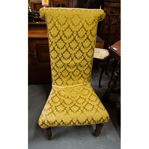 588 - UPHOLSTERED PRIE DIEU CHAIR