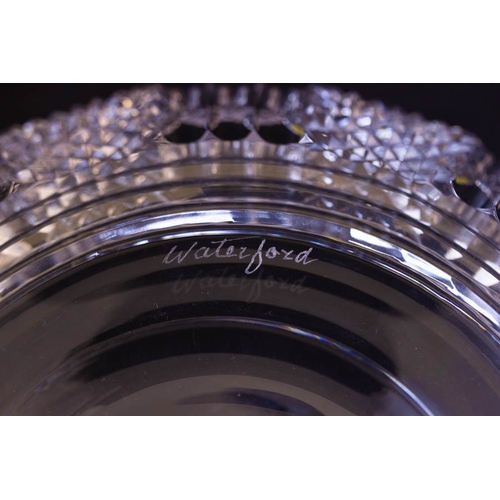 155 - WATERFORD CRYSTAL 2 PIECE PUNCH BOWL .  29 CM HIGH.  ETCHED NAME