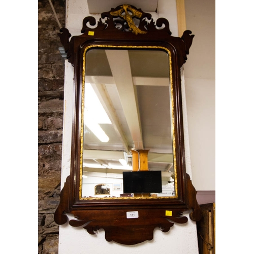 111 - ANTIQUE STYLE HALL MIRROR WITH EAGLE 92 X 53CM