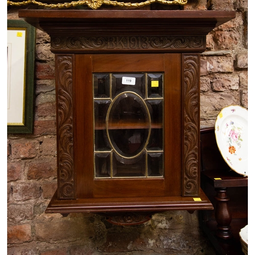 119 - BEVELLED GLASS WALL CABINET 56W X 32D X 60H CM