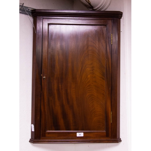 85 - ANTIQUE MAHOGANY CORNER CABINET. 77CM HIGH