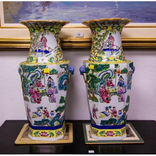 97 - PAIR OF CHINESE VASES 48H CM