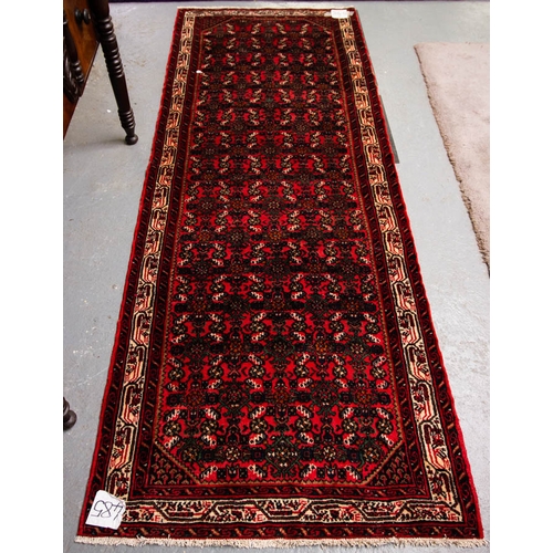 494 - PINK GROUND HAMADAM RUNNER . 306 X 104CM