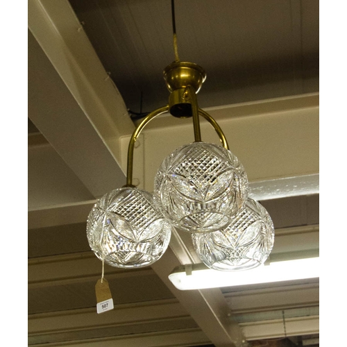 507 - WATERFORD CRYSTAL 3 BALL LIGHT FITTING - AF