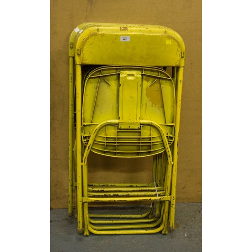 698 - 4 YELLOW SAMSONITE FOLDING CHAIRS