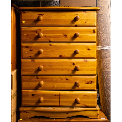 706 - PINE 6 DRAWER CHEST . 81 X 42 X 117