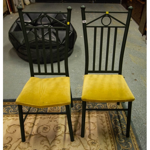 709 - 2 GREEN METAL CHAIRS - AF+ MODERN GREEN RUG