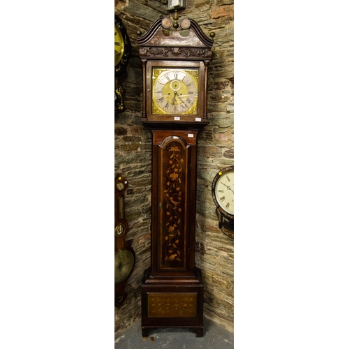 10 - GEORGIAN IRISH FRANCIS SPERILS, DUBLIN LONG CASE GRANDFATHER CLOCK IN CHIPPENDALE STYLE CASE WITH LA... 