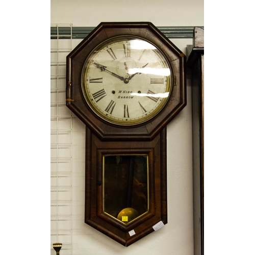 116 - 2 REGULATOR WALL CLOCKS, 1 WITH SECONDS HAND. 82 CM HIGH