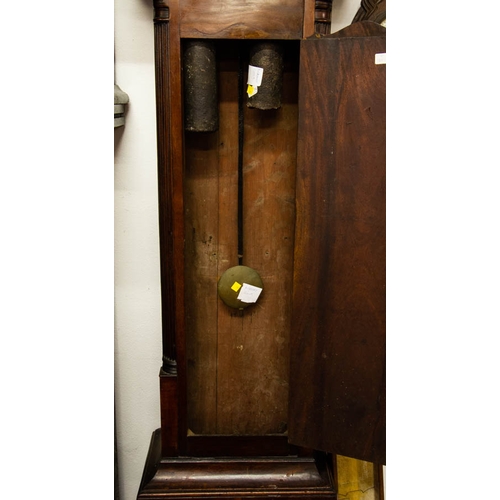 121 - GEORGIAN MAHOGANY GRANDFATHER CLOCK BY NICH COLLES, KILKENNY 55 X 25 X 223H CM