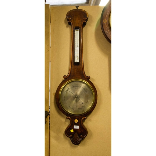 181 - OAK MERCURY BAROMETER SOME LOSSES