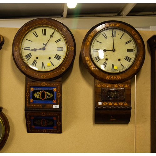 182 - 2 AMERICAN 8 DAY WALL CLOCKS