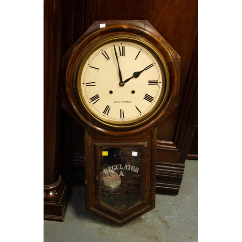 191 - SINGLE FUSEE WALL CLOCK NO PENDULUM + REGULATOR A CLOCK