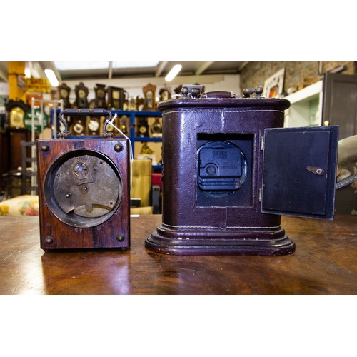 257 - ROSEWOOD MANTLE CLOCK + MODERN DESK CLOCK