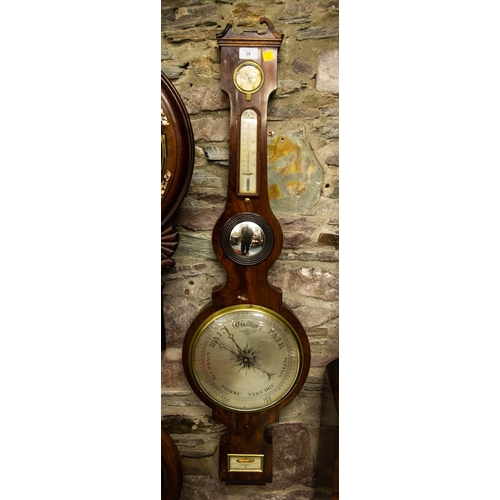 26 - ROSEWOOD BAROMETER + MAHOGANY BAROMETER