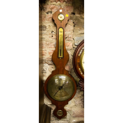 26 - ROSEWOOD BAROMETER + MAHOGANY BAROMETER