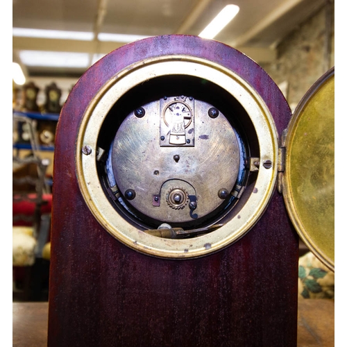 263 - INLAID MAHOGANY MANTLE CLOCK