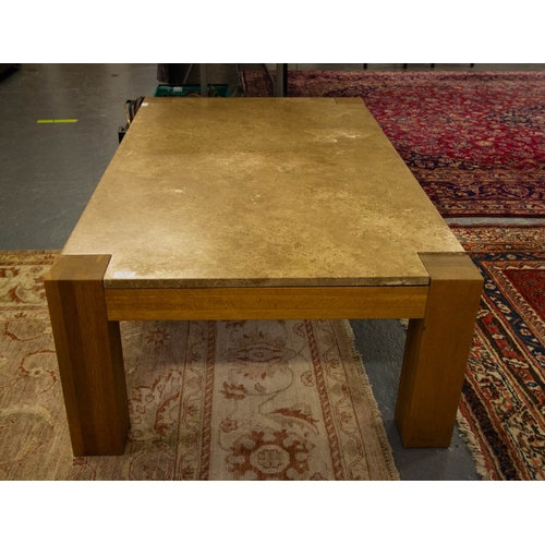 293B - QUALITY MARBLE TOP COFFEE TABLE. 85 X 140 CM X 43 CM HIGH