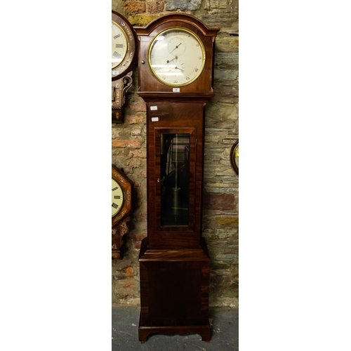 30 - SCARCE GLASS DOOR REGULATOR MULTI FACE CLOCK IN MAHOGANY CASE - ROBERT HARRIS PAISLEY 48 X 82 X 24CM