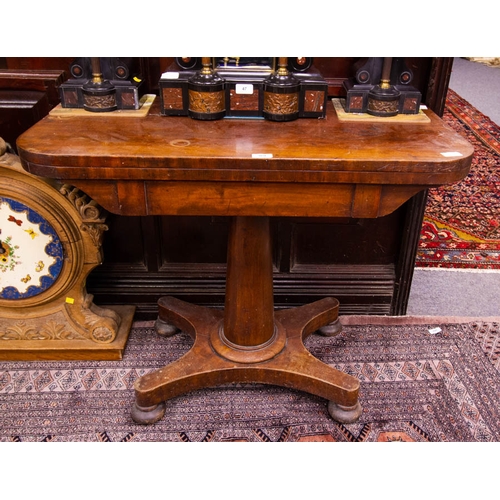 369 - MAHOGANY REGENCY FOLD OVER CARD TABLE