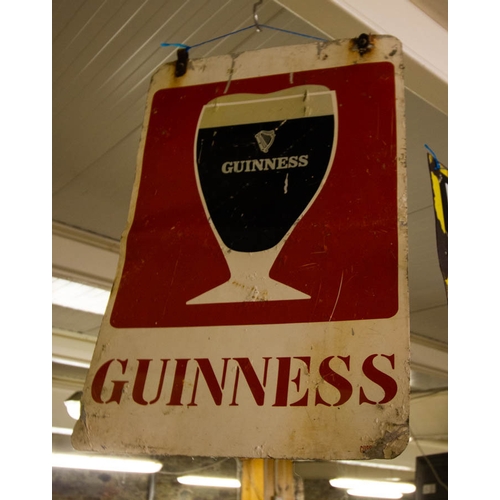 461 - GUINNESS DOUBLE SIDED ORIGINAL ENAMEL ADVERTISING SIGN -AF 60 X 40 CM