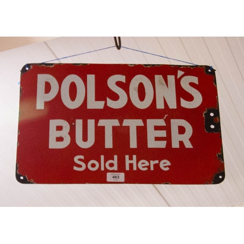 463 - POLSON'S COFFEE / BUTTER DOUBLE SIDED ORIGINAL SIGN. 46 X 30 CM