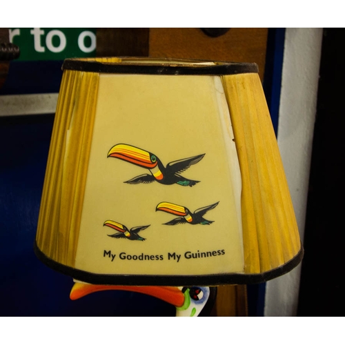 477 - 1950's -  ORIGINAL ARKLOW POTTERY TOUCAN LAMP AND SHADE WORKING , 42 CM HIGH