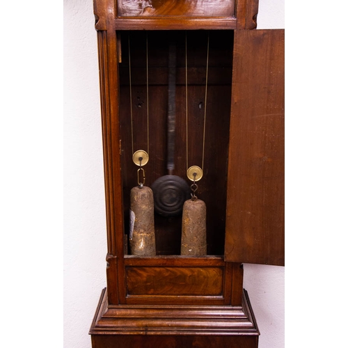 60 - WILLIAM KENNEDY , ANTIQUE MAHOGANY ANTRIM GRANDFATHER CLOCK