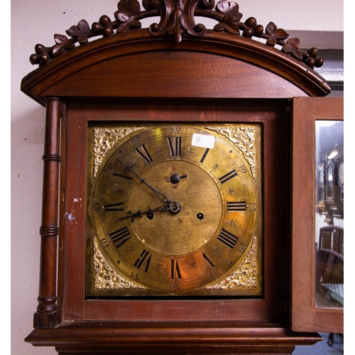 65 - VINTAGE MAHOGANY INLAID GRANDFATHER CLOCK 46 X 201 X 24CM