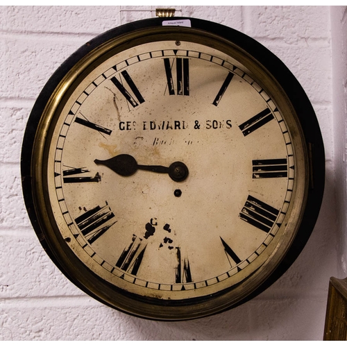 72 - EBONISED VICTORIAN DRUM FUSEE CLOCK SIGNED GEORGE EDWARDS + SON AF - MISSING BEZEL, HANDS ETC