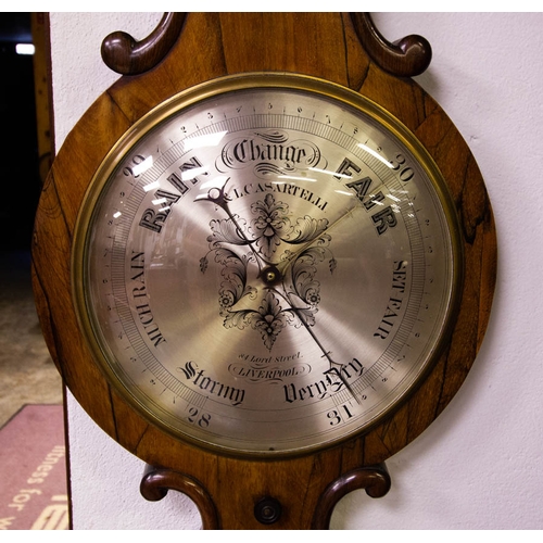 85 - FINE ROSEWOOD CASE BAROMETER BY A + L CASARTELLI LIVERPOOL 40 X 120H CM