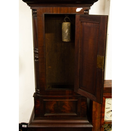 99 - WILLIAM IV SCOTTISH MAHOGANY GRANDFATHER CLOCK WITH LOSSES - NO FEET, NO WEIGHTS, NO PENDULUM. 48 X ... 