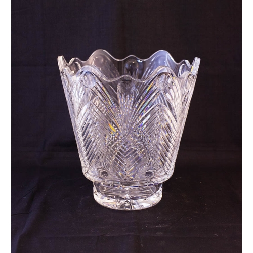 15 - WATERFORD CRYSTAL MASTER CUT SCALLOP TOP VASE 25H CM