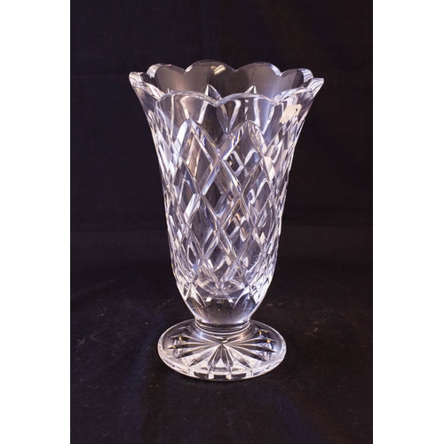 250 - WATERFORD CRYSTAL FOOTED VASE. 25CM HIGH